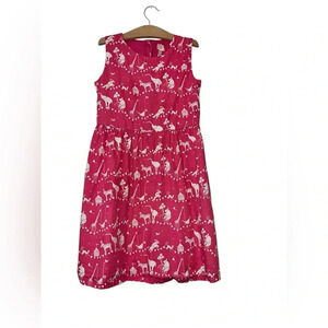 Joules Tom Joule Circus print dress pink sz 9-10 industrial zipper